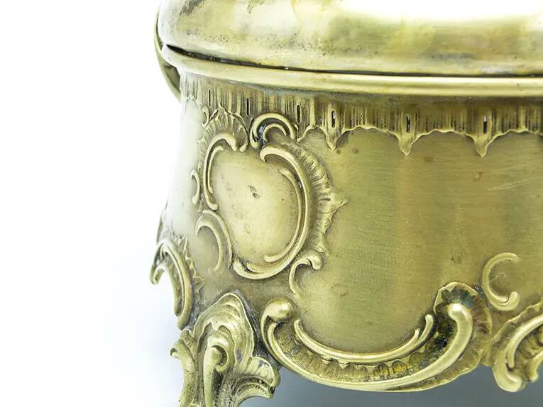 Rococo sugar bowl, silver-plated brass, Poland, early 20th century