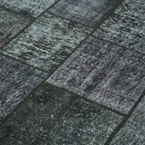 Tapis turc surteint fait à la main 171 cm x 246 cm Tapis Patchwork Noir