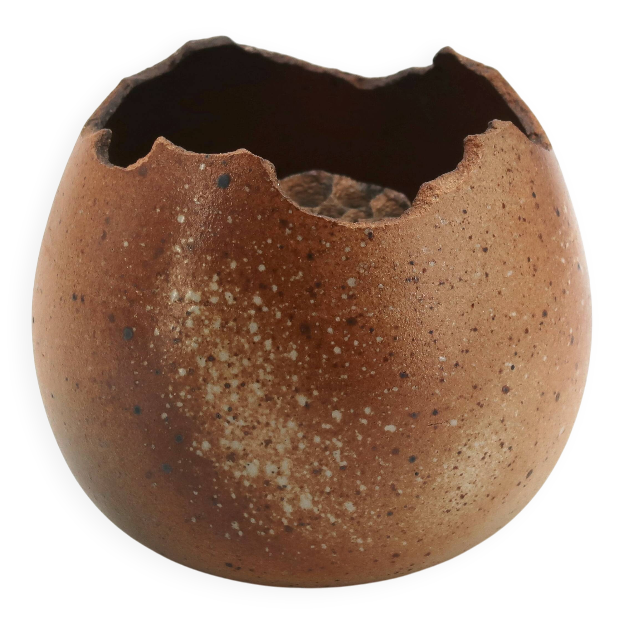 Flower vase signed in stoneware, 1960s.