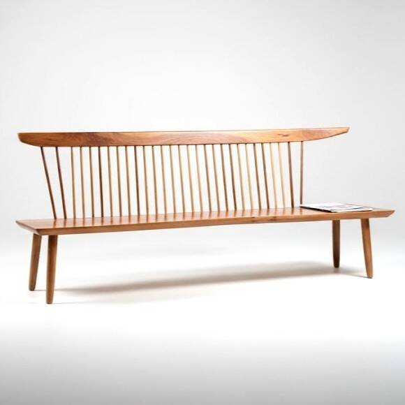 Large bench in solid walnut