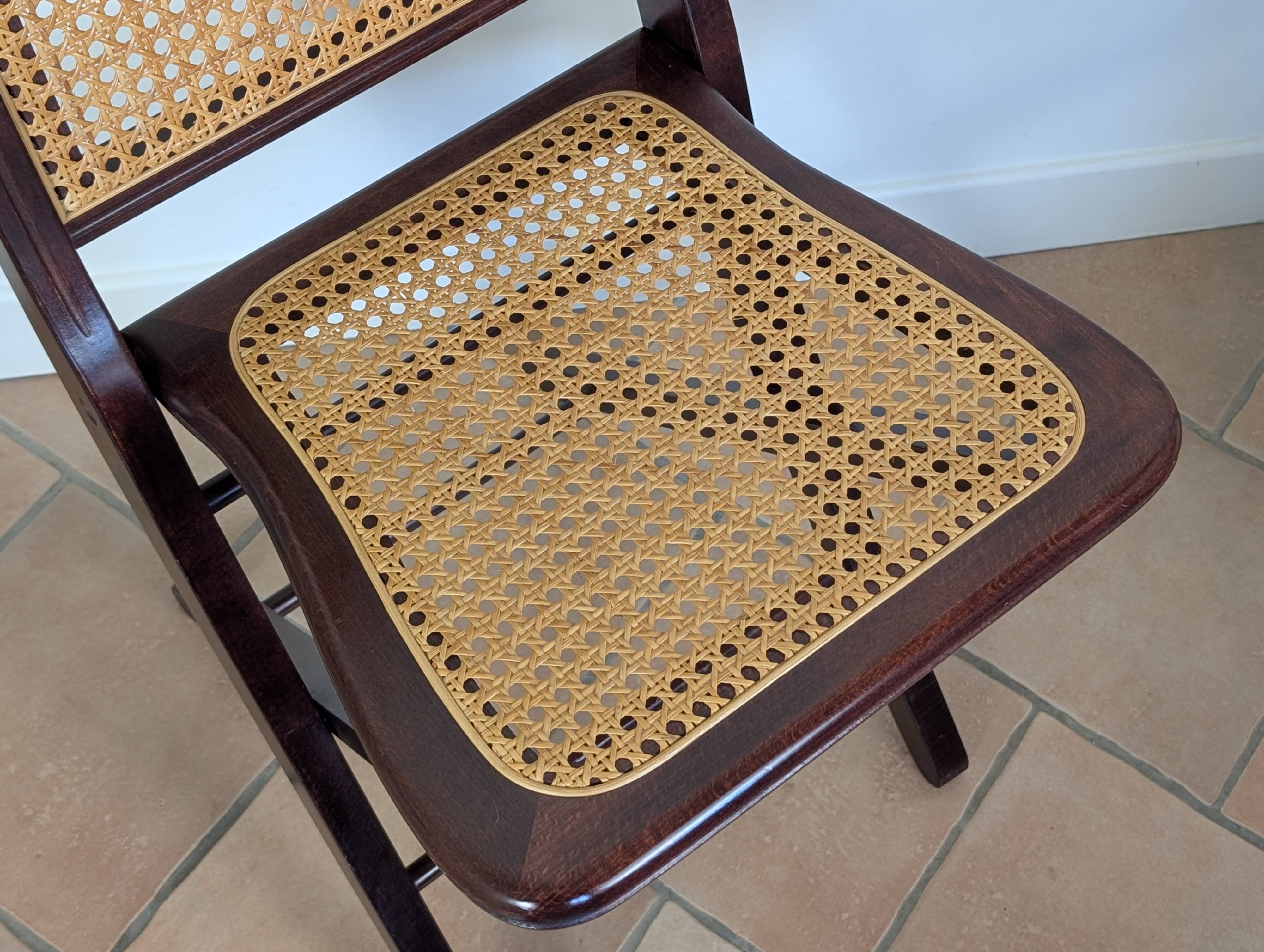 Set of 5 caned chairs