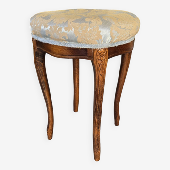 Louis XV style stool in cherry wood and tapestry