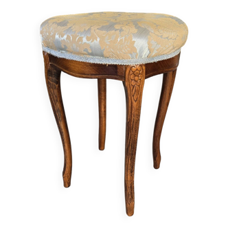 Louis XV style stool in cherry wood and tapestry