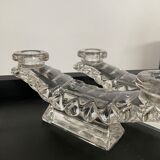 Pair of Art Deco glass chandeliers