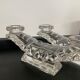 Paire de chandeliers art deco en verre