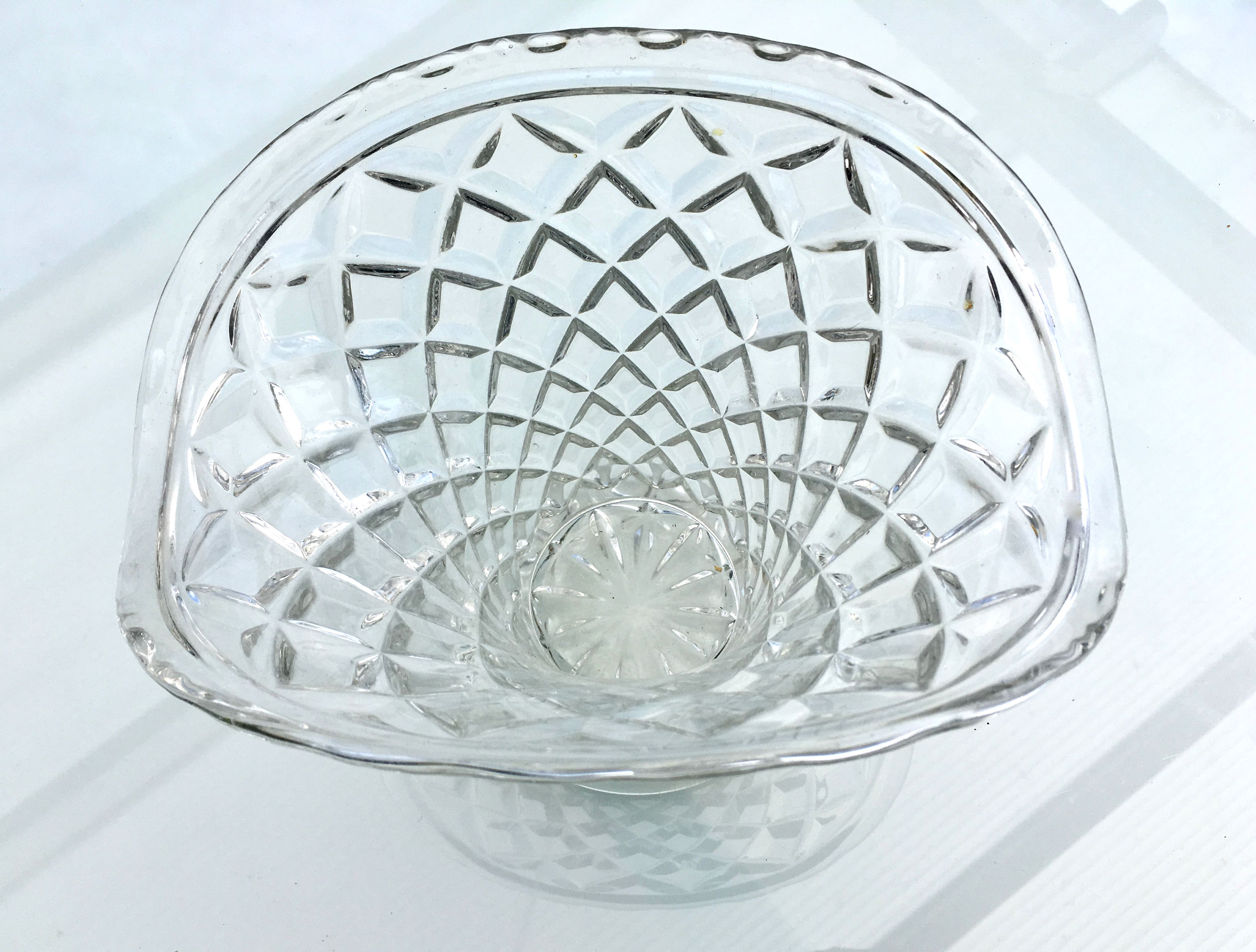 Glass basket vase 50s