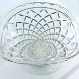 Glass basket vase 50s