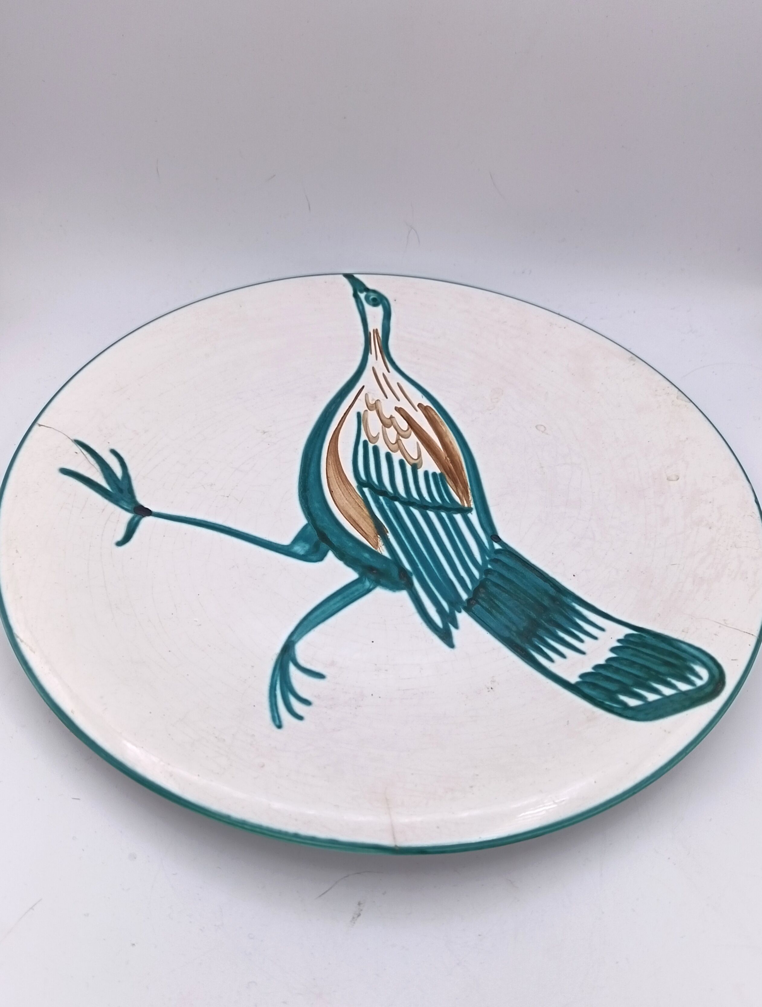 Large ceramic dish signed Roger Picault