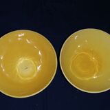 2 bowls Digoin Sarreguemines brown and yellow