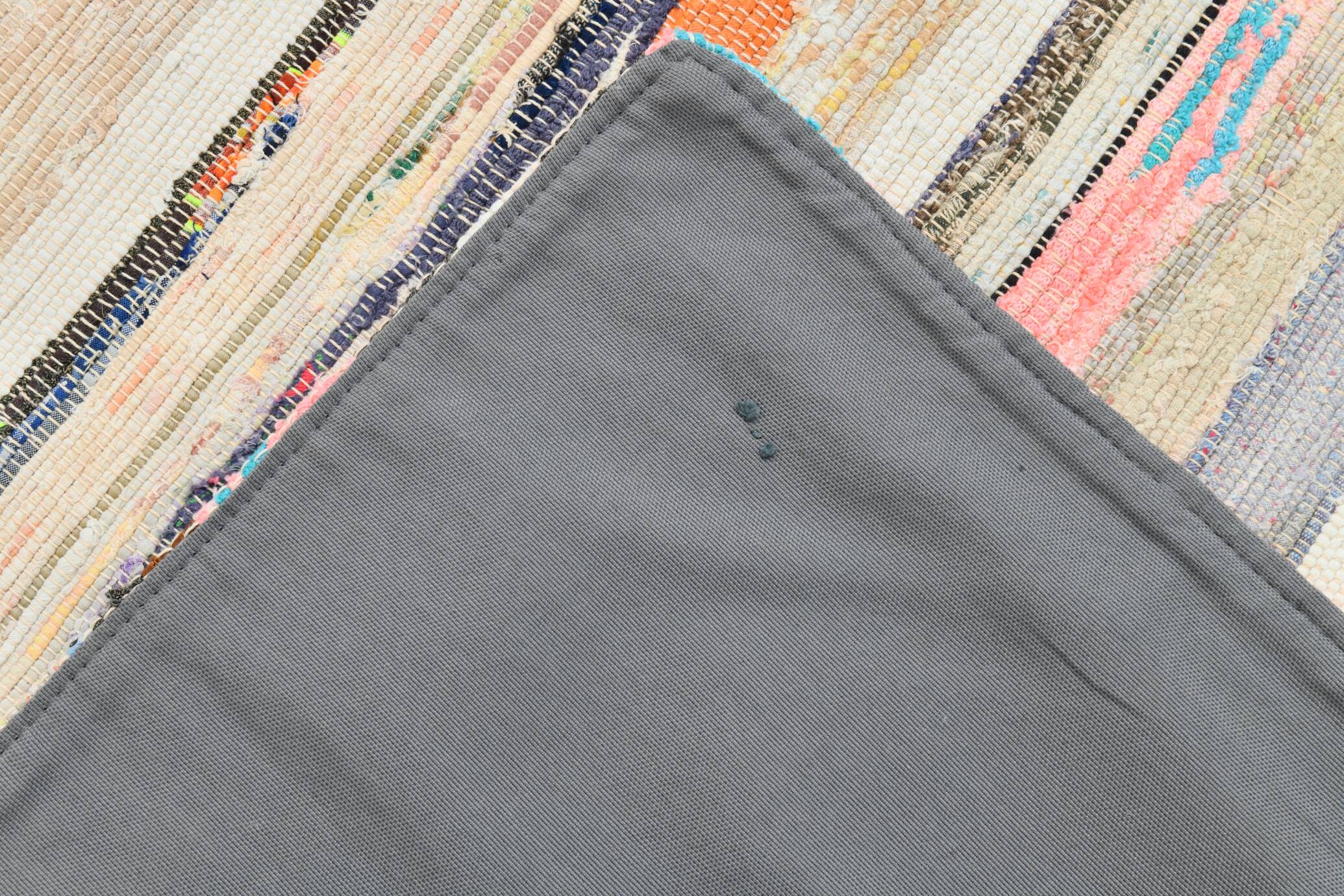 7x9 Mid Century Modern Handmade Striped Vintage Kilim Rug, 184x271Cm