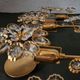Palwa Hollywood Regency vergoldet Wandlampe Messing Swarovski Kristallen