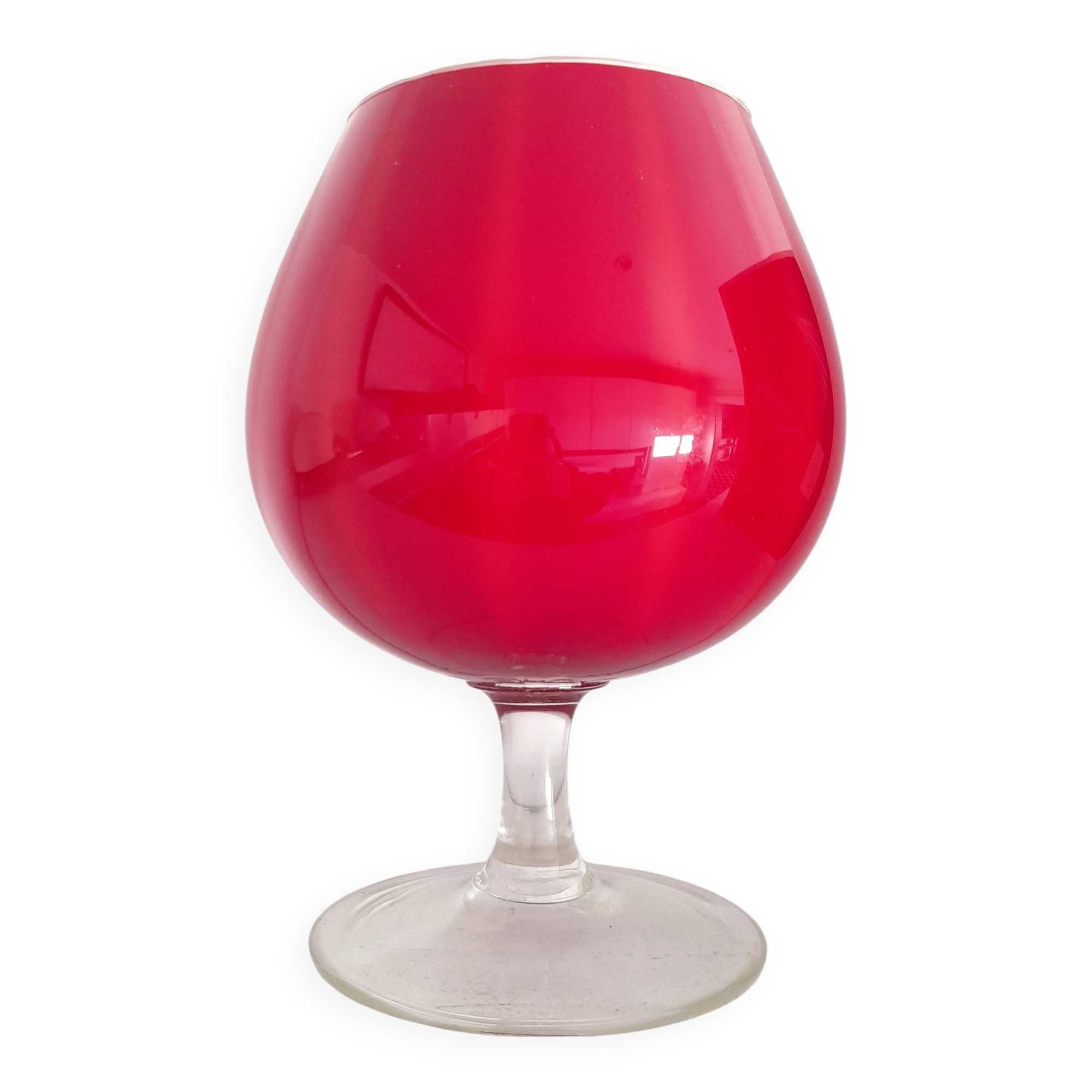 Vase Empoli en opaline rouge