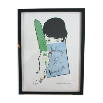 Original vintage poster perfume advertising Cribble Oatmeal - 1950s - 30x40cm