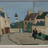 Ove Olson ( 1903-1975 ), Swedish Modern Painting, 1972, Oil on Cardboard