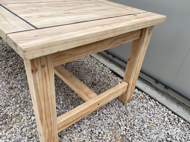 Stripped farm table