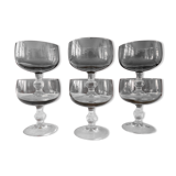 Set of 6 smoked glass cups
