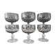 Ensemble de 6 coupes en verre fumé