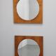 Paire de grands miroirs carrés en chêne des années 1970, Tchécoslovaquie