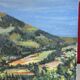 View of a mountain village, oil on canvas