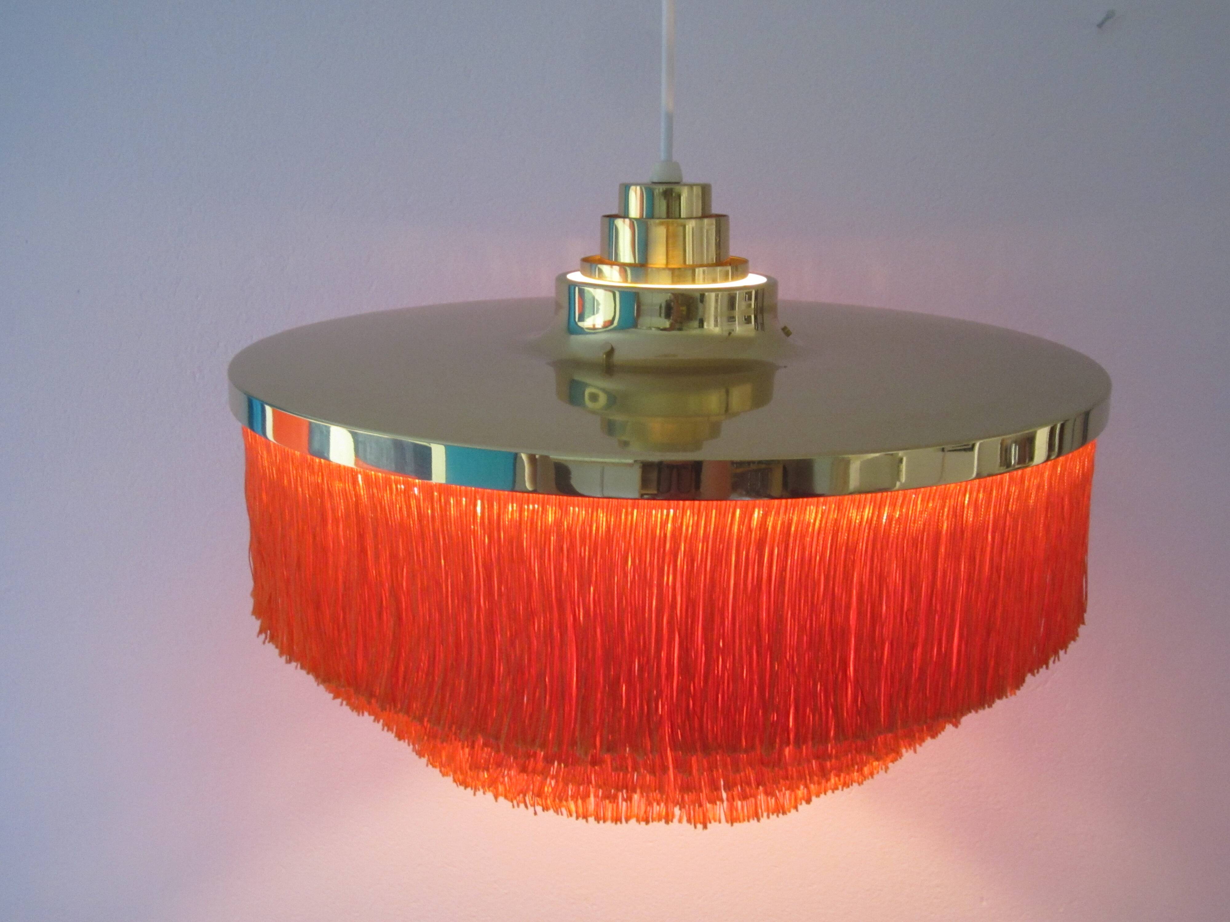 Scandinavian fringed pendant lamp model T-603 by Hans-Agne Jakobsson