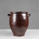 Signed Rustic Large Glazed Brown Ceramic Pot, Belgium, 1800s
