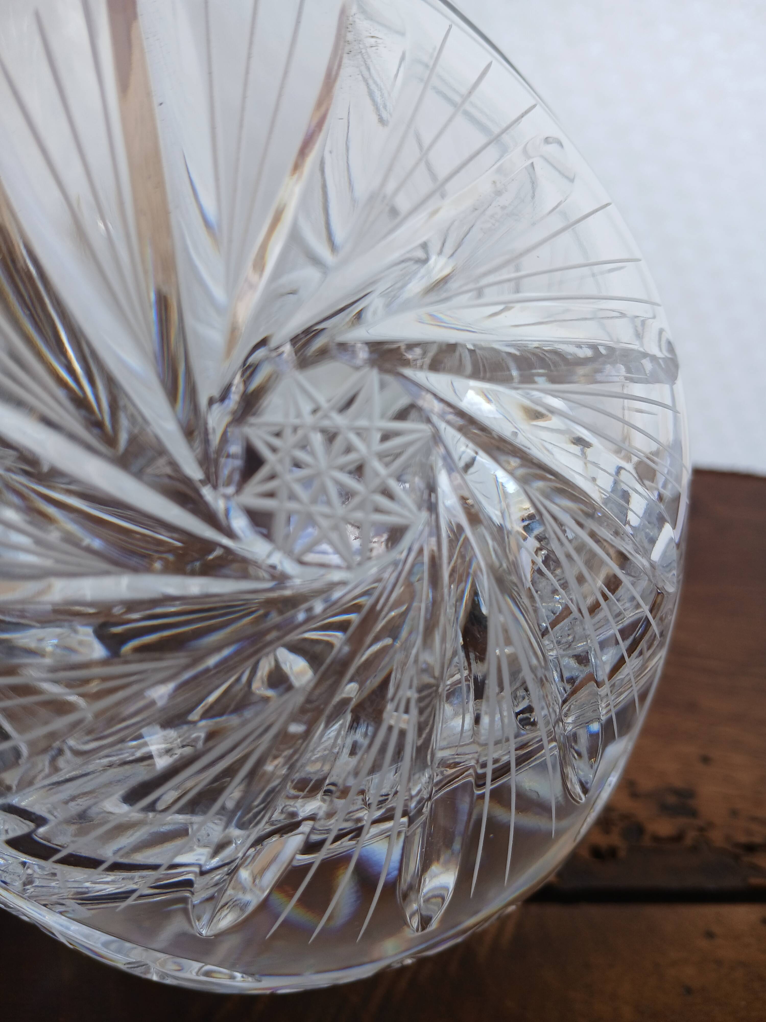 crystal wine decanter from Samabor, Czechoslovakia,