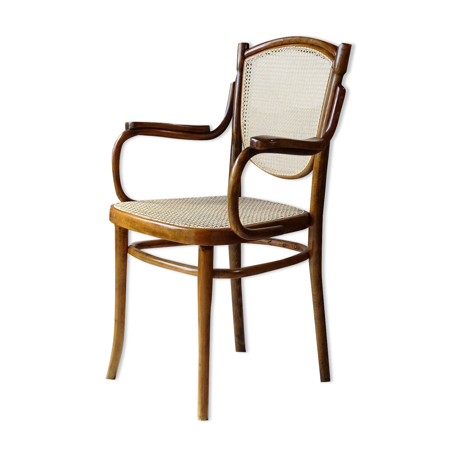 Fauteuil Thonet N°59 vers 1900, cannages neufs
