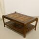 Vintage coffee table in wood and bamboo year 70