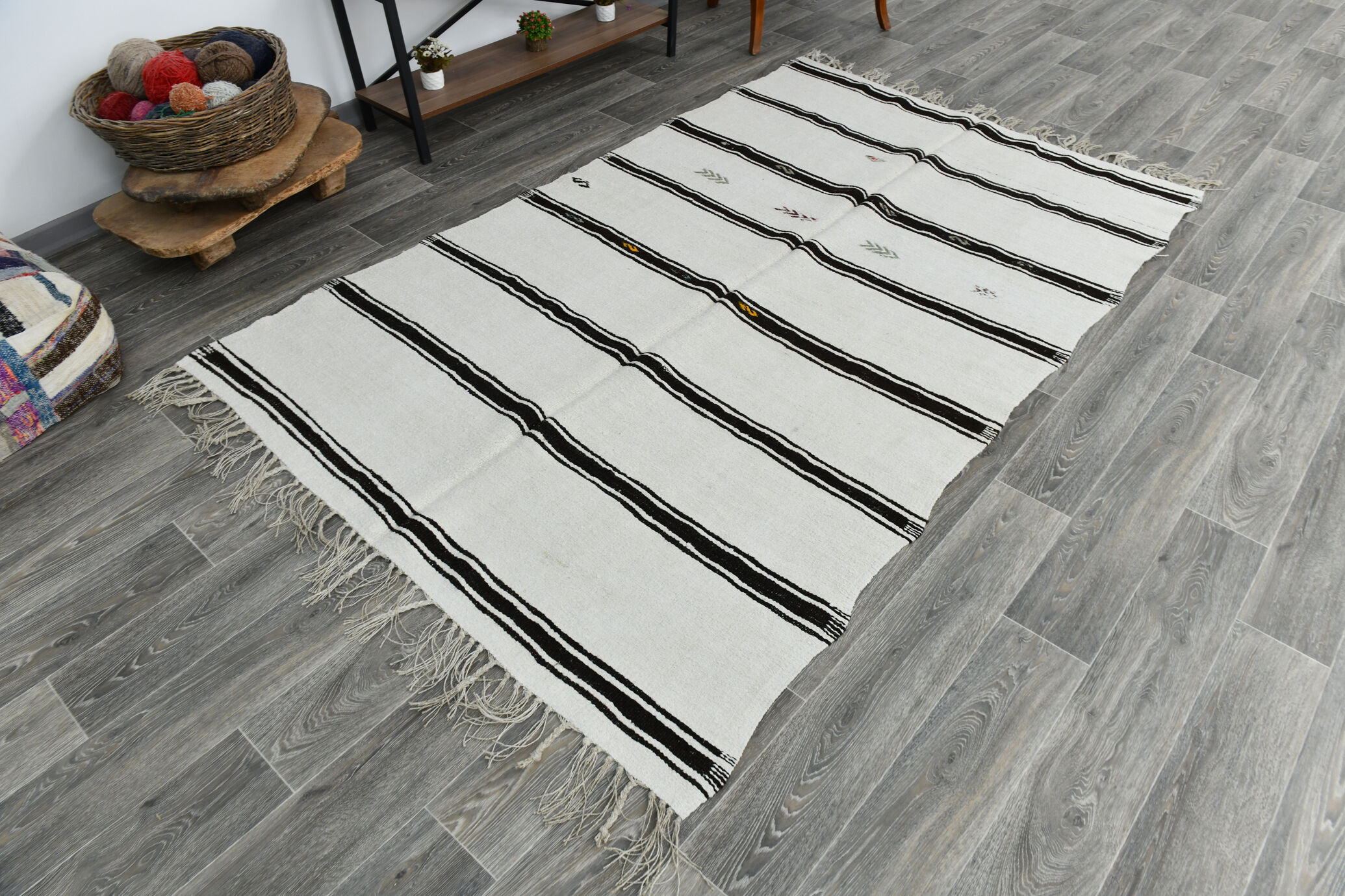 Tapis de chanvre vintage moderne, 158x248cm