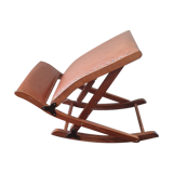 70s wooden folding footrest
