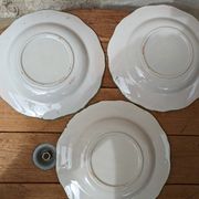 Set of 3 decorative deep plates with floral decoration