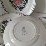Set of 8 Saint Amand plates with stylized flower decoration 4122
