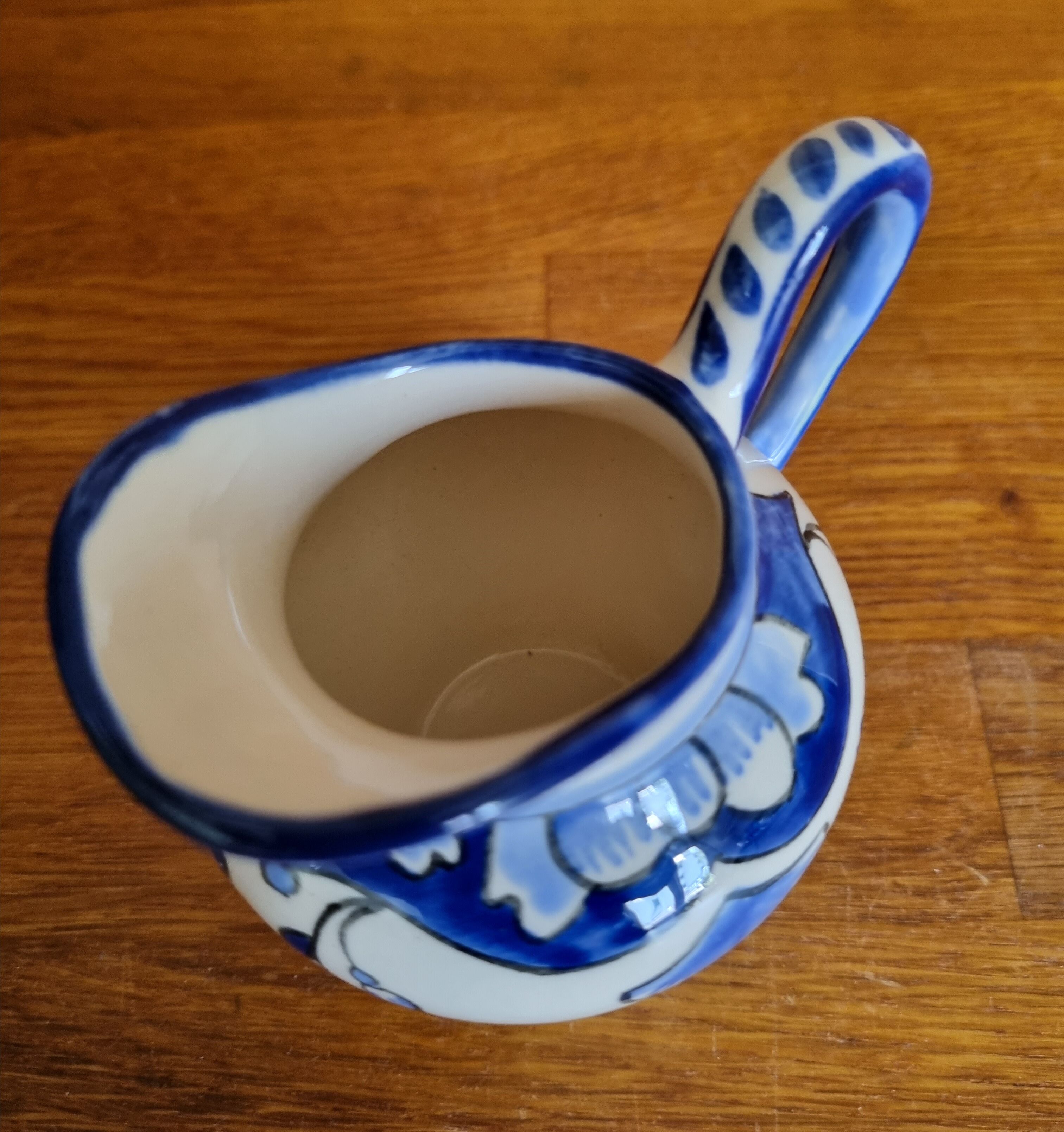 Milk jug Creamer faience décor Old Rouen