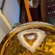 Italian pitcher textured amber glass 70's