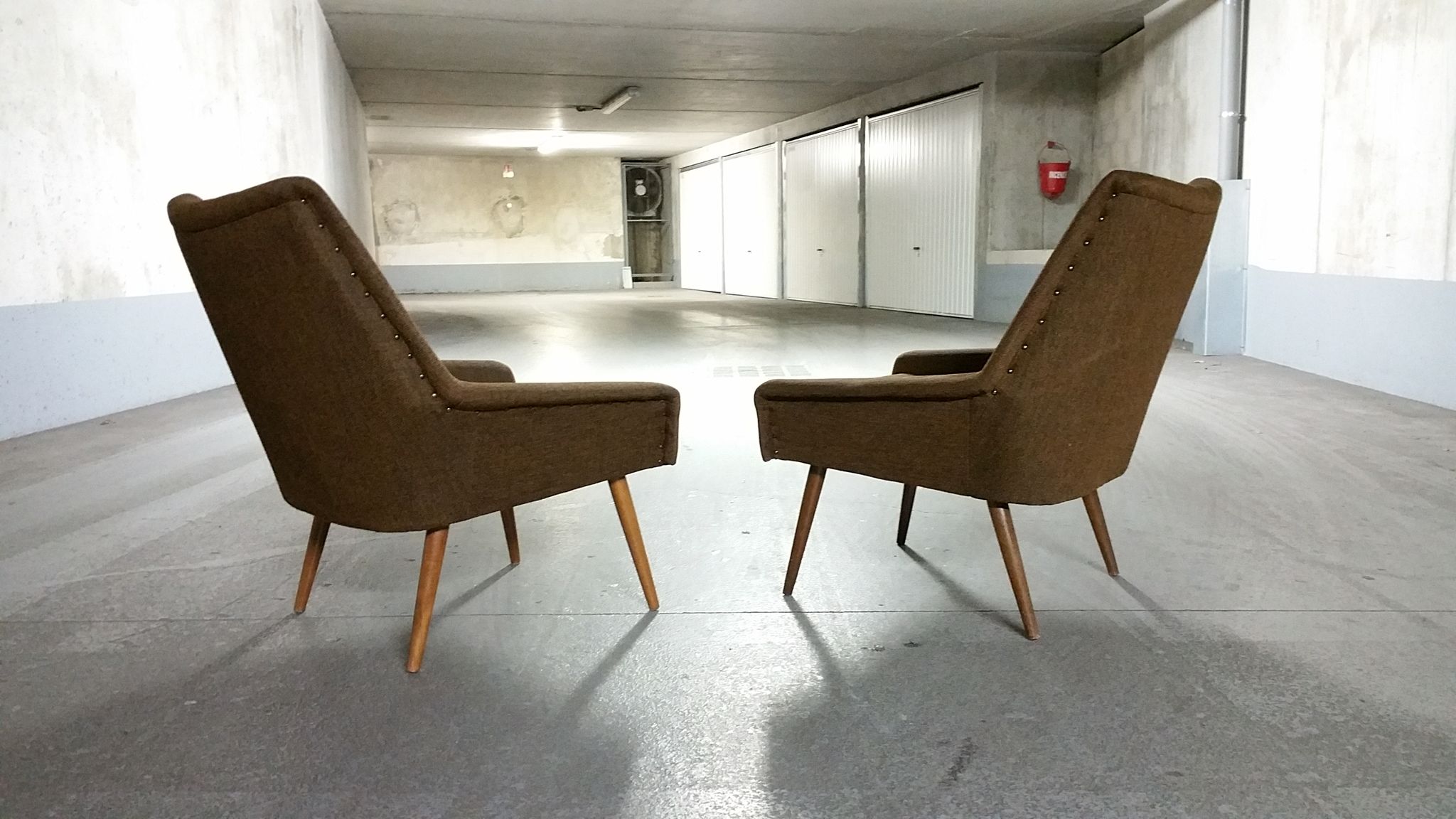 Chairs Danish 50s design structured low lines