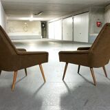 Fauteuils Danois années 50 design structuré lignes basses