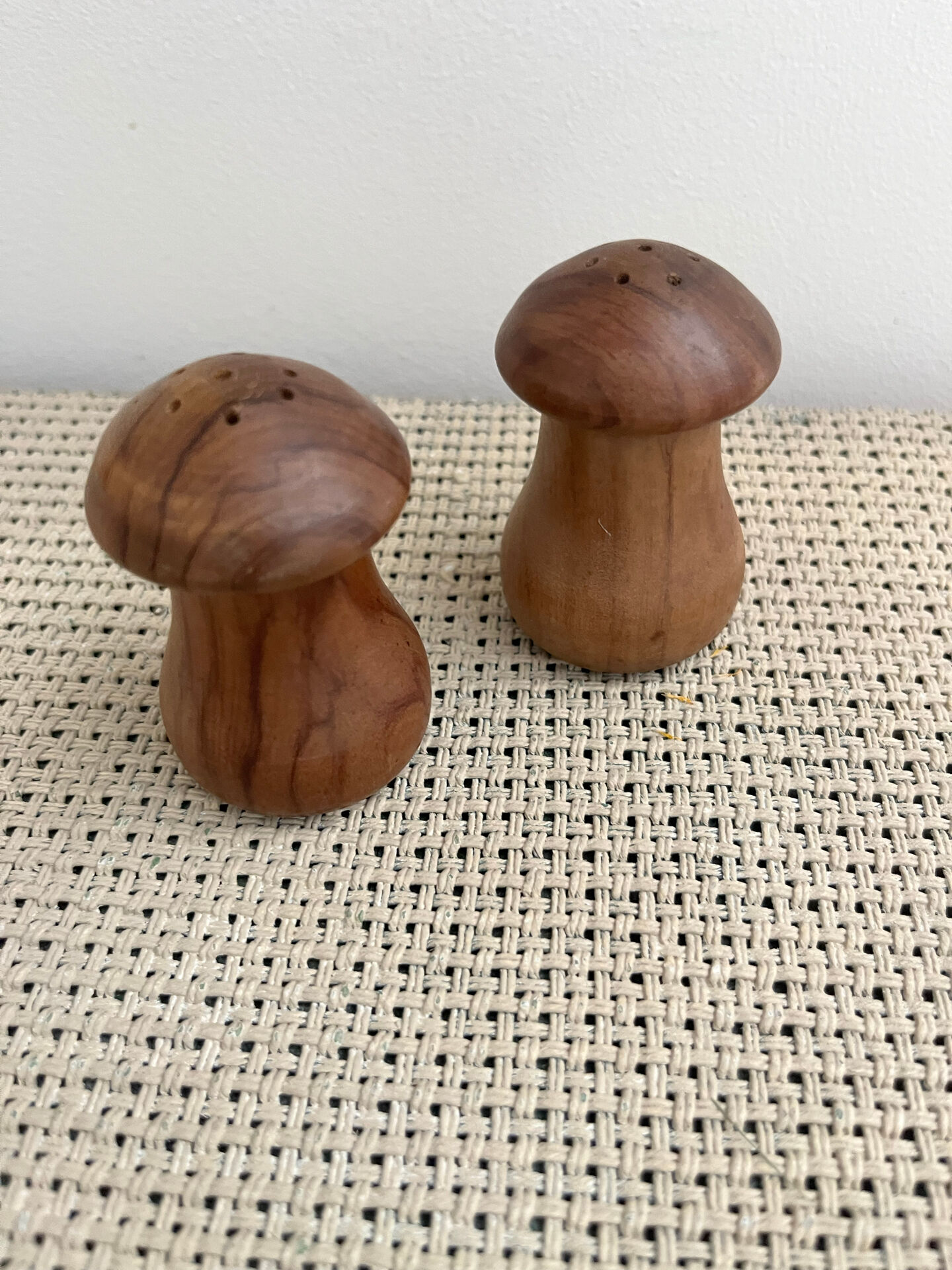 Salt and pepper shakers in wood