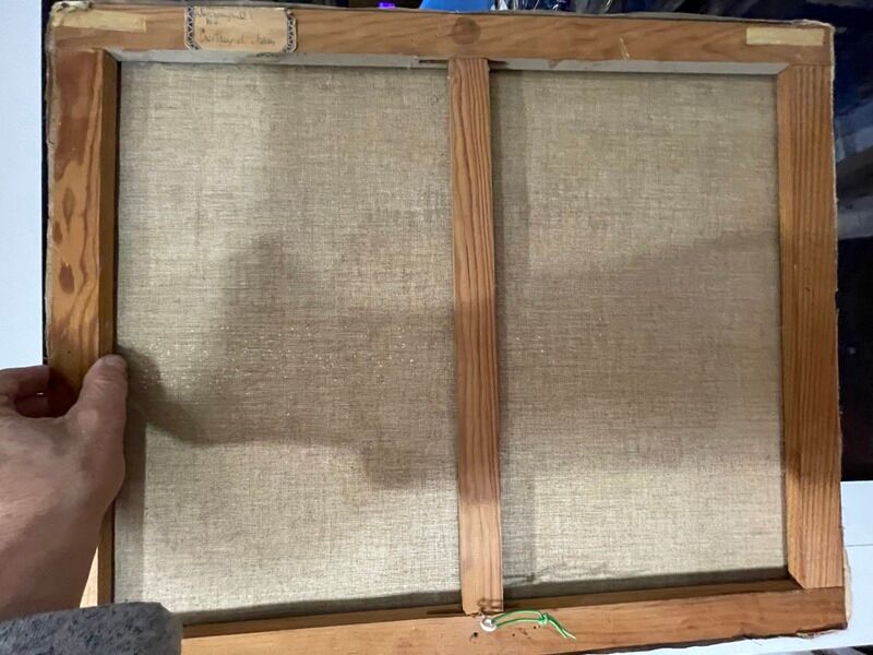 Old pair of still life oil on canvas signed Brittany 1 damaged