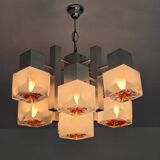 Lustre vintage à 9 feux Scoliari pour Mazzega années 60-70