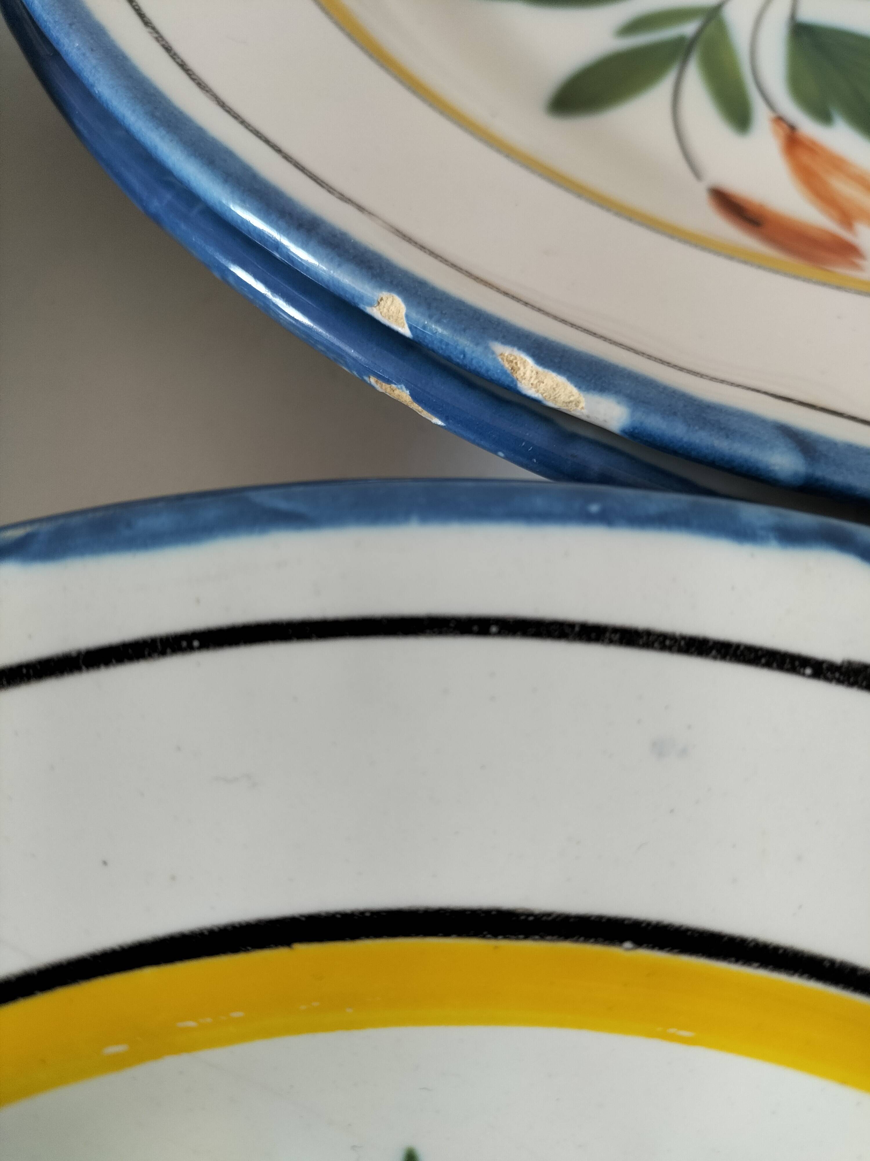 6 earthenware plates from the East - vintage 1960s