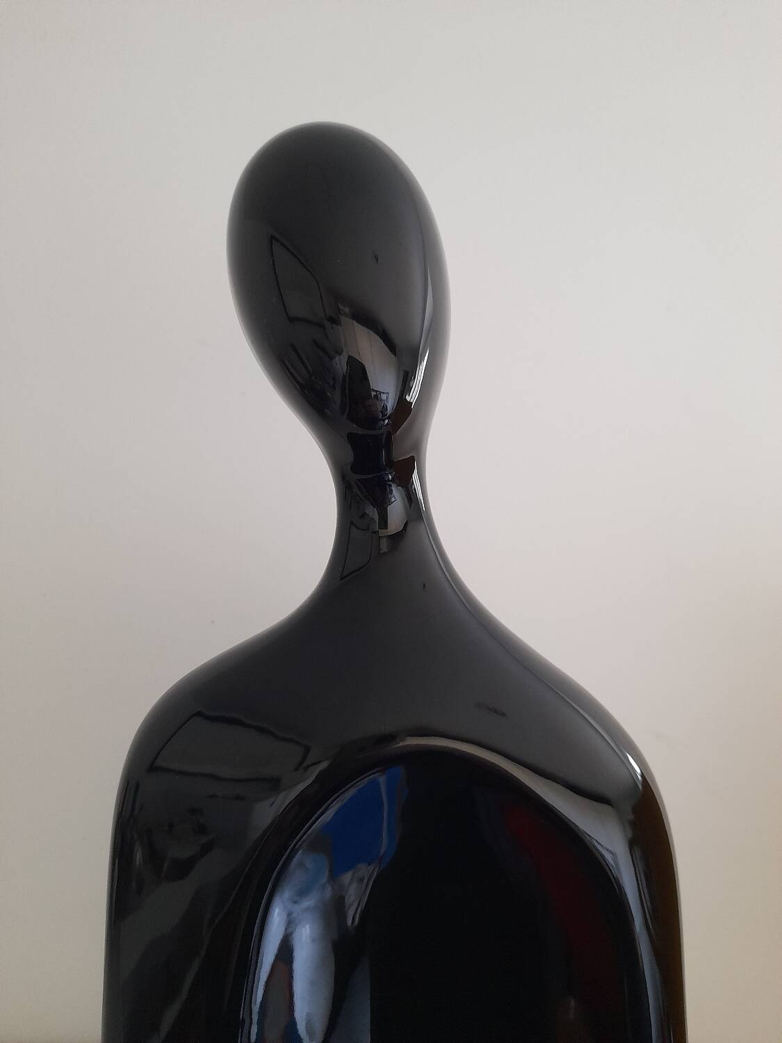 80s black ceramic bust