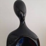 80s black ceramic bust