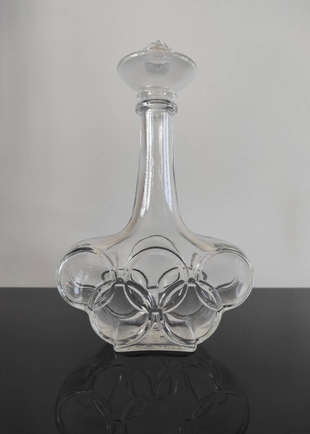 Vintage "Olympic Games" Glass Bottle / Carafe