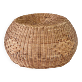 Vintage rattan pouf 80s