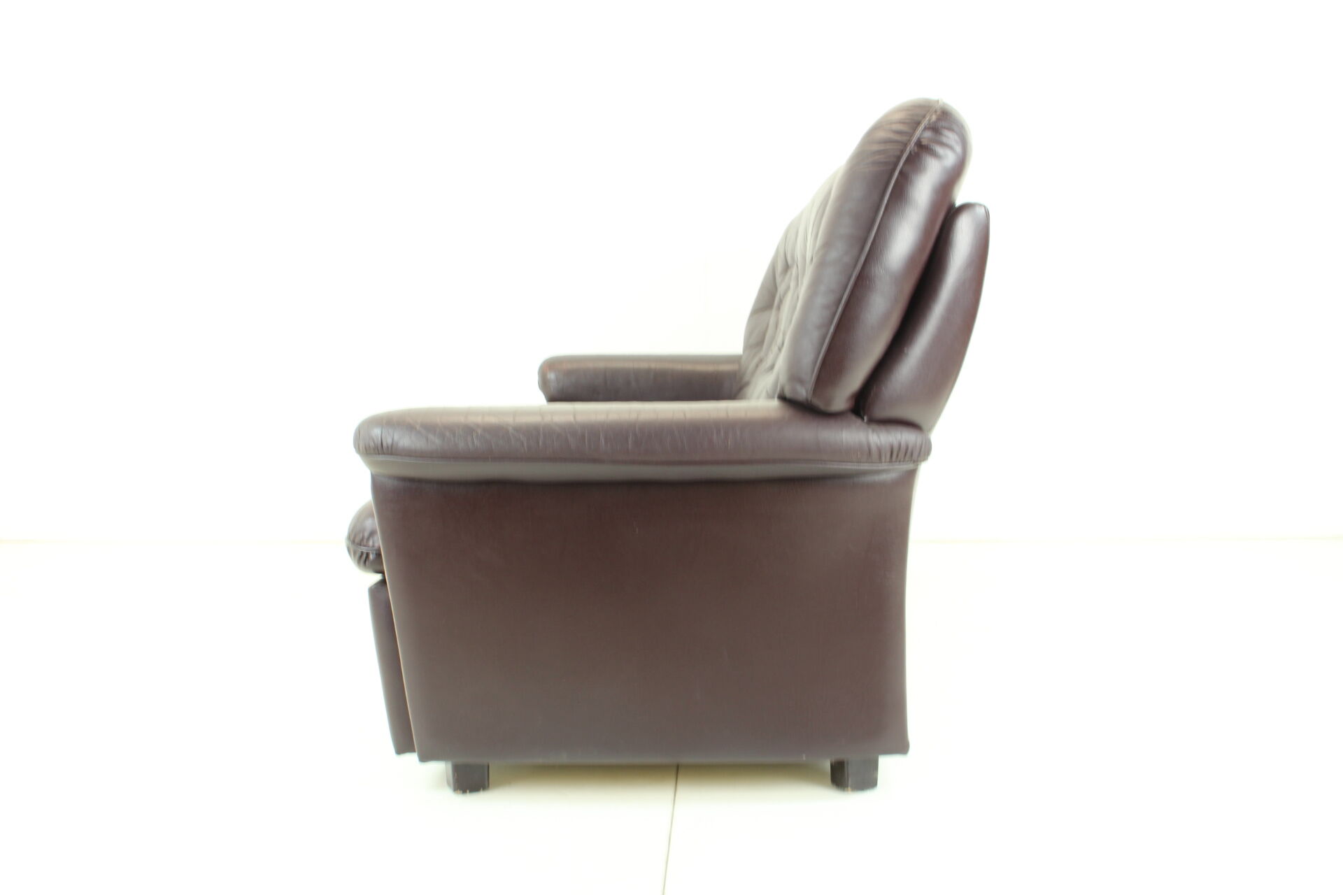 1970s Three-Seat Leather Sofa/ Bed, Czechoslovakia