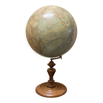 Globe de table antique allemand par Ludwig Julius Heymann Berlin 1890