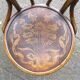 2 bistro chairs sitting wood flowers type 18 Wood- curved