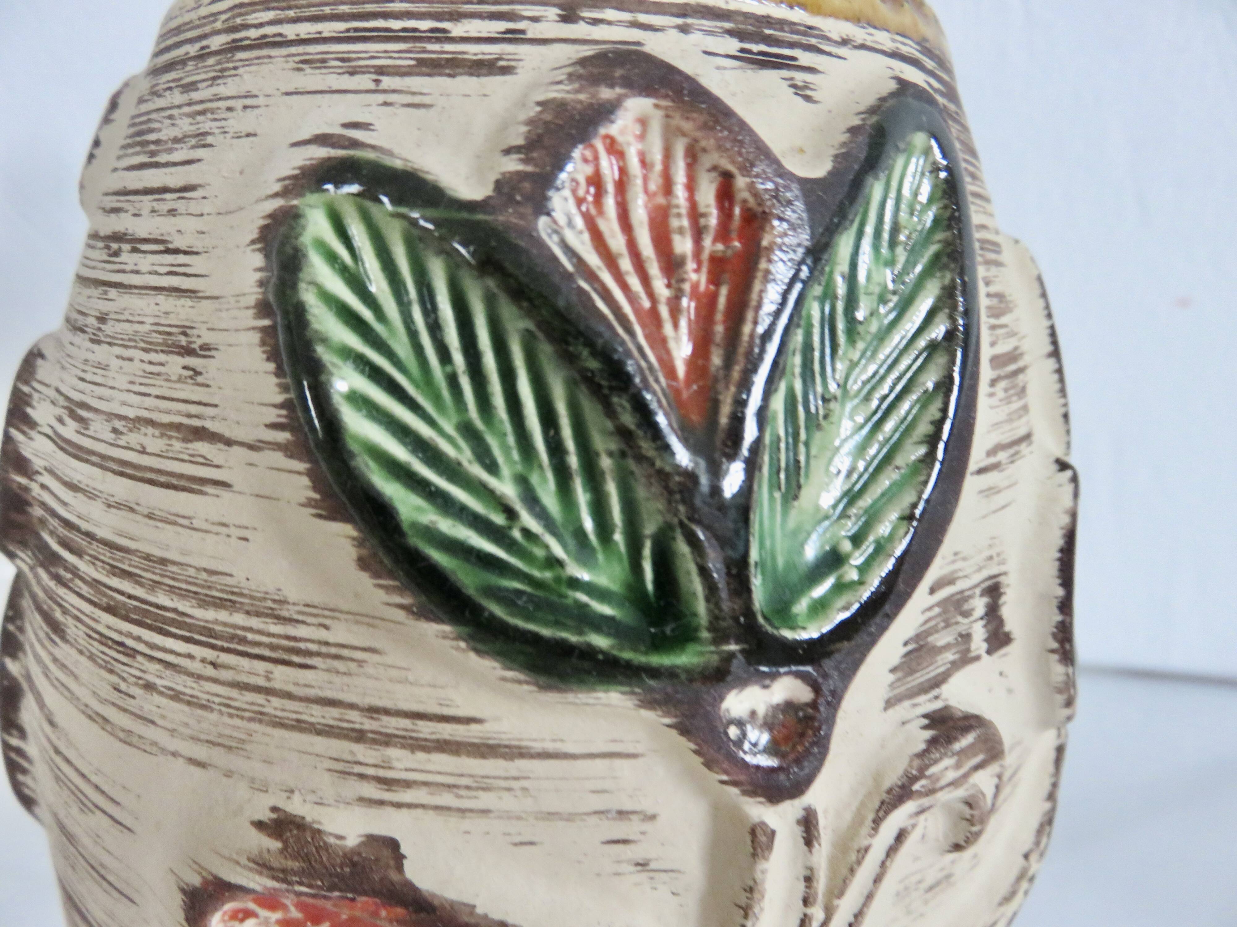 Ceramic vase with floral decoration "West Germany" 50s 60s