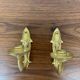 Pair of brass candle wall sconces, neoclassical style