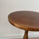 Small vintage wooden side table | Round accent table | Turned leg